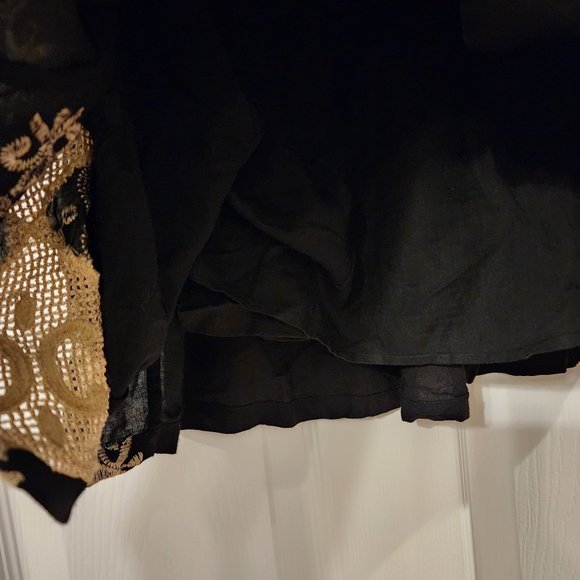 Lucky Black & Tan Embroidered Skirt Size XL - Picture 6 of 6